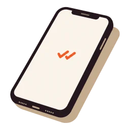 A phone lying face up showing two read receipt ticks
